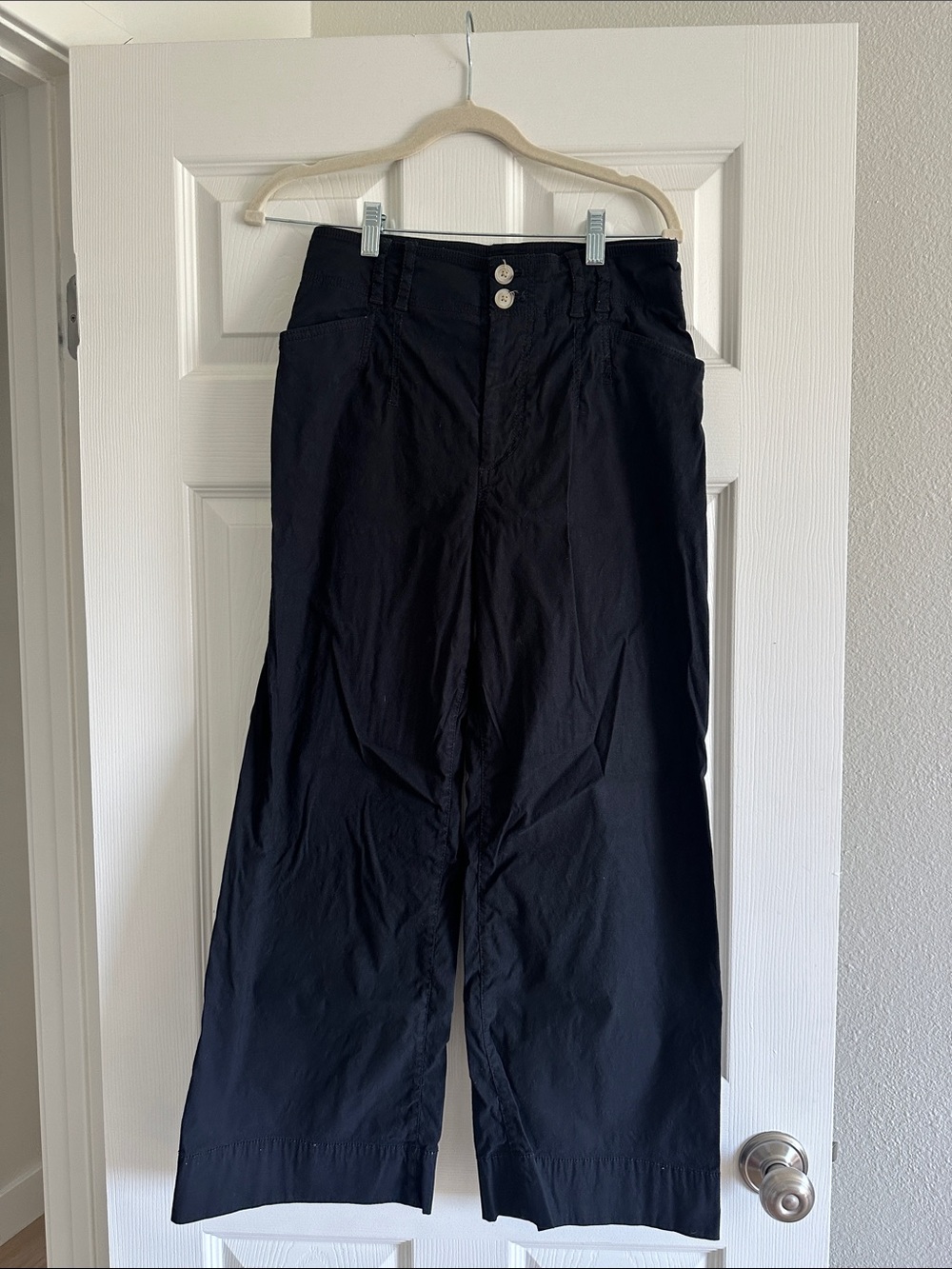 Anthropologie Black Wide-Leg Pants